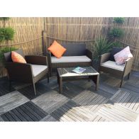 See more information about the Nevada Rattan Garden Patio Dining Set by Royalcraft - 2 Seats Grey Cushions