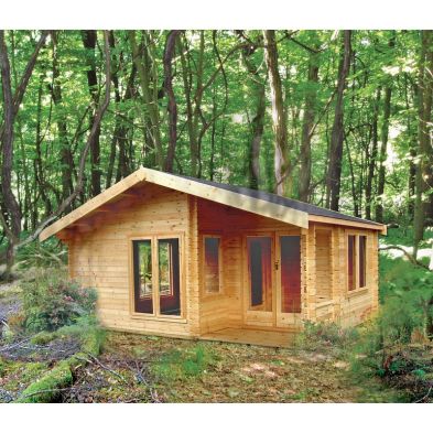 Product photograph of Shire New Forest 19 4 X 12 7 Apex Log Cabin - Premium 70mm Cladding Tongue Groove from QD stores