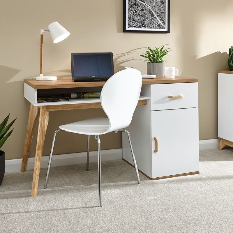 Nordica Desk White 1 Door 1 Shelf 1 Drawer Buy Online At Qd Stores