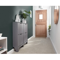 See more information about the Narrow Shoe Cabinets 4 Door Shoe Cabinet Grey