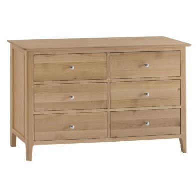 Product photograph of Bayview Oak Chest Of 6 Drawers from QD stores