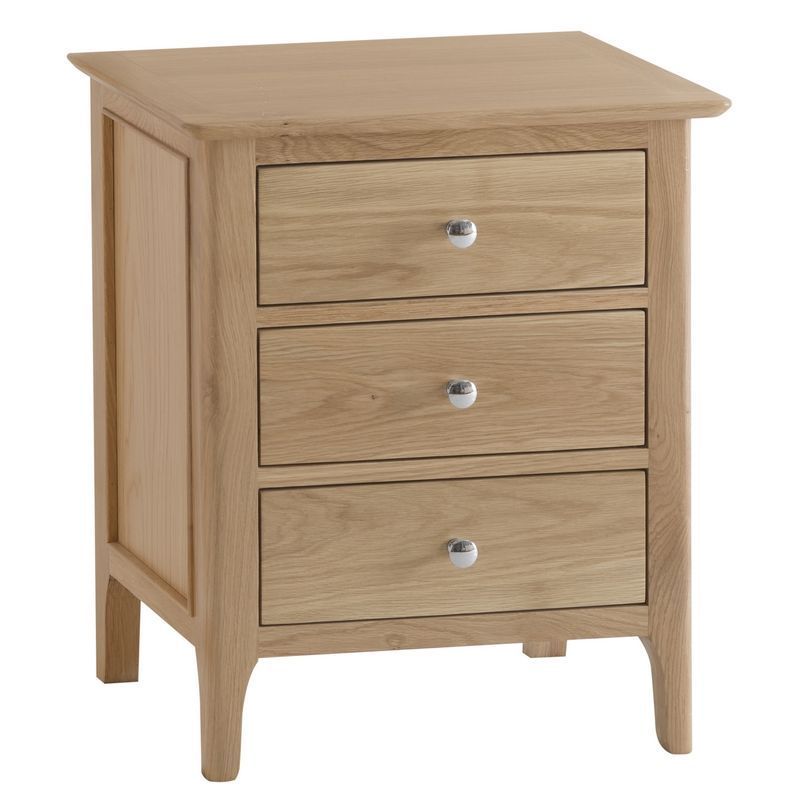 Bayview Bedside Oak 3 Drawers Extra Large