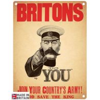 See more information about the Vintage Britons Join Your Country's Army Sign Metal Wall Mounted - 45cm