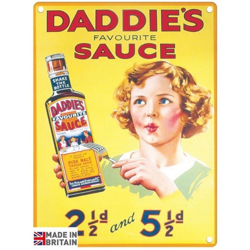 Vintage Daddie's Sauce Sign Metal Wall Mounted - 45cm