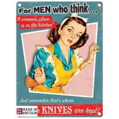 Just Remember Where The Knives Are Kept Sign Metal Wall Mounted 45cm