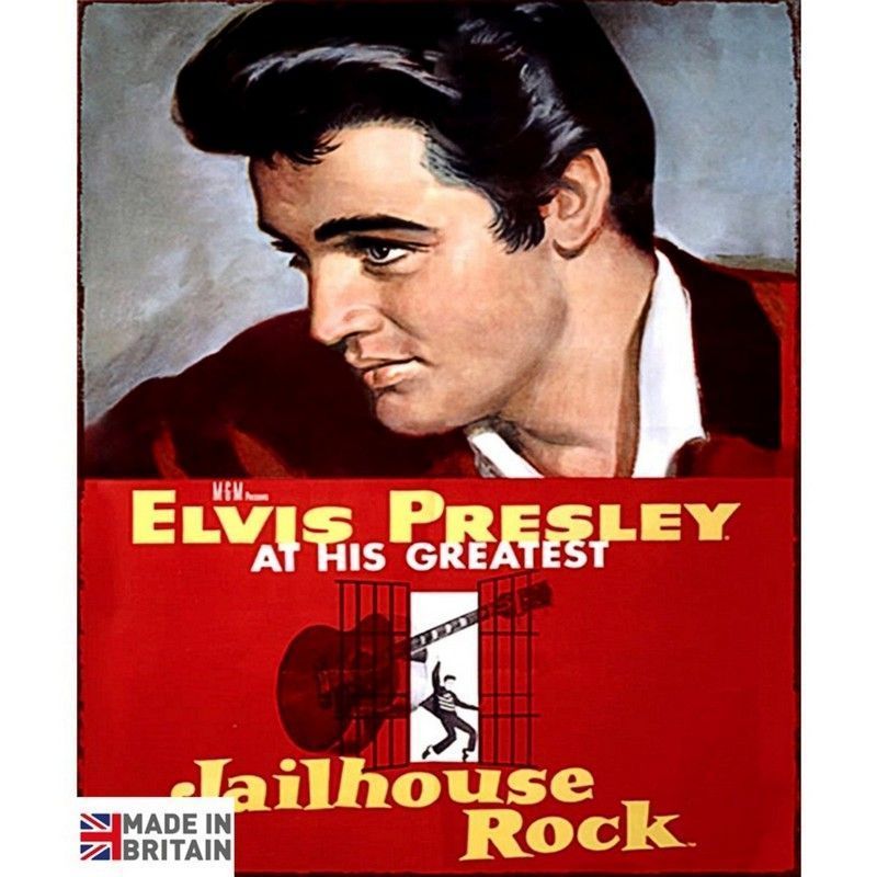 Elvis Jailhouse Rock Sign Metal Wall Mounted - 45cm