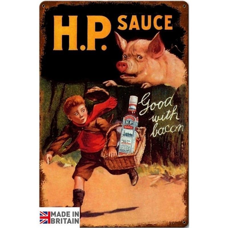 H.P. Sauce Sign Metal Wall Mounted - 45cm