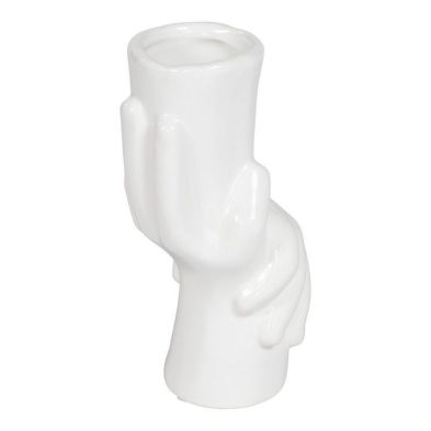 Holding Hands Vase Ceramic White 17cm