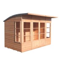 See more information about the Shire Orchid 10' 2" x 7' 6" Curved Summerhouse - Premium Dip Treated Shiplap