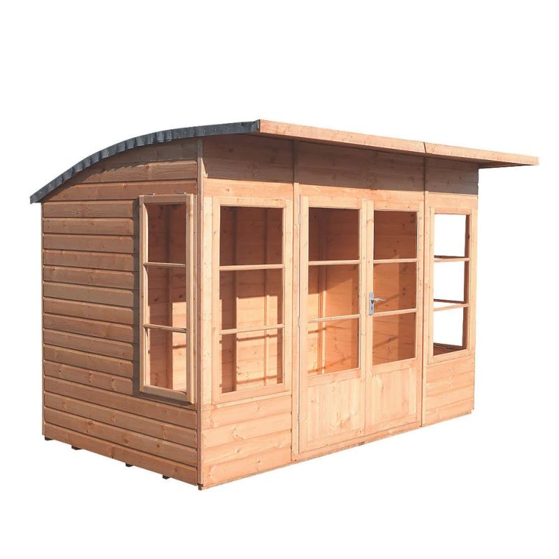 Shire Orchid 10' 2" x 7' 6" Curved Summerhouse - Premium Dip Treated Shiplap
