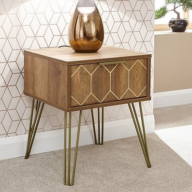 Product photograph of Orleans Side Table Natural 1 Drawer from QD stores