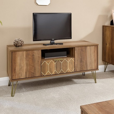 Product photograph of Orleans Tv Unit Natural 1 Shelf 1 Drawer 2 Doors from QD stores