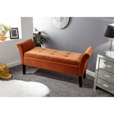Product photograph of Osborne Bench Wood Fabric Brown from QD stores