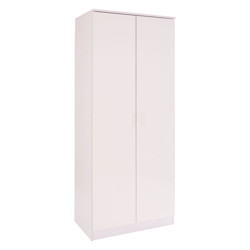 Ottawa Tall Wardrobe White 2 Doors 1 Shelf