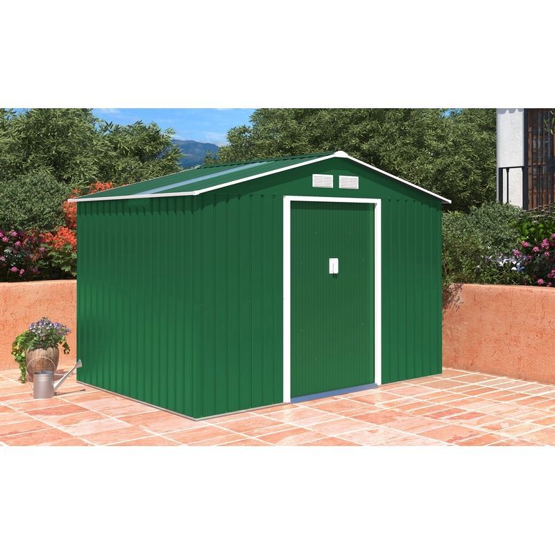 Classic Oxford Garden Metal Shed by Royalcraft - Green 2.8 x 1.9M