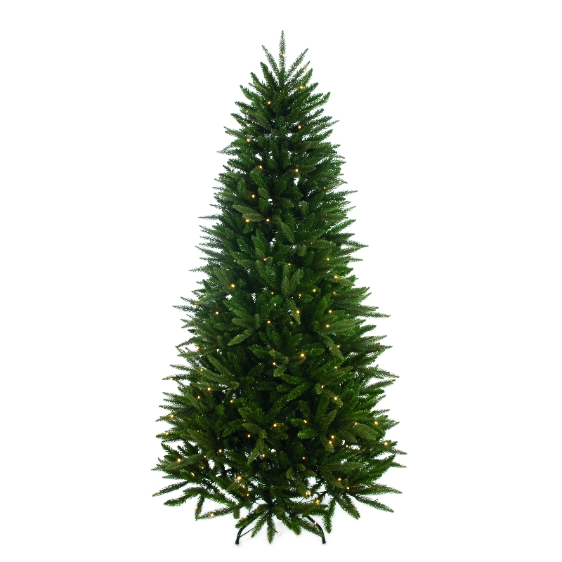 Festive 180cm (6 Foot) Prelit Pennine Fir Green Christmas Tree Warm White 976 Tips