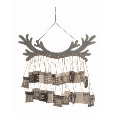 See more information about the Antler Advent Calendar Christmas Decoration Grey - 61cm 