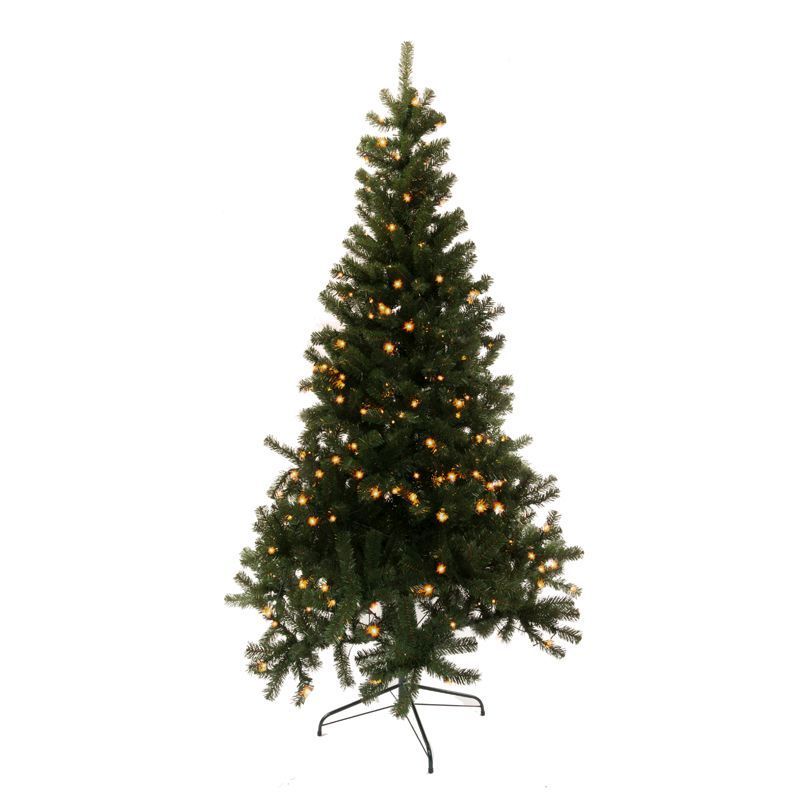 210cm (6 Foot 10 inch) Green Grenoble Pine 820 Tips 300 LED Lit Tree