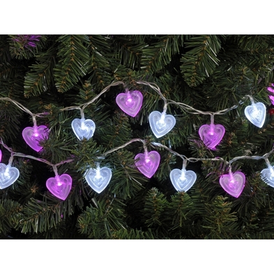 Heart Fairy Christmas Lights Multifunction Pink White Outdoor 100 Led 693m