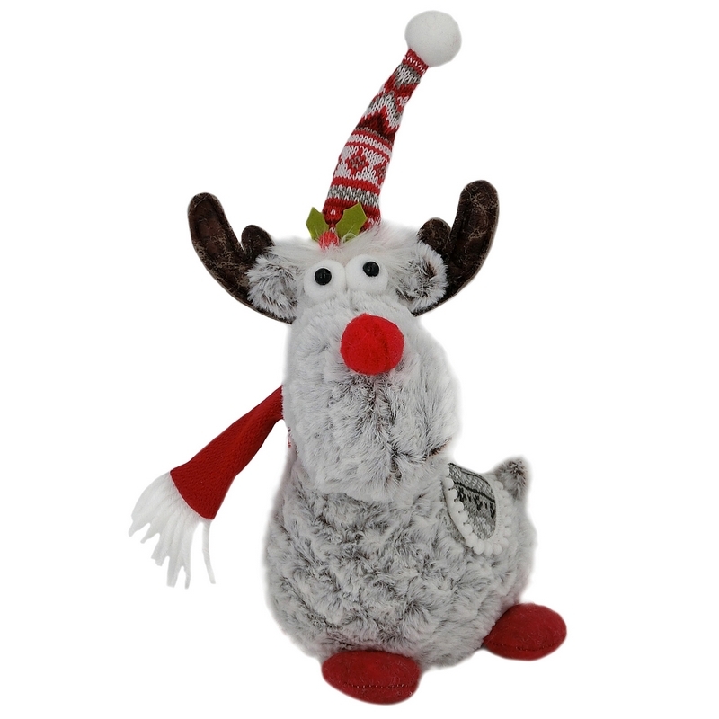Reindeer Christmas Decoration Grey - 25cm - Buy Online at QD Stores