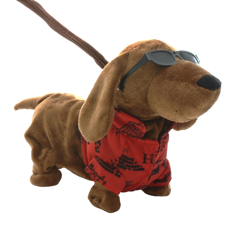Animated Dog Christmas Decoration Brown & Red - 35cm 
