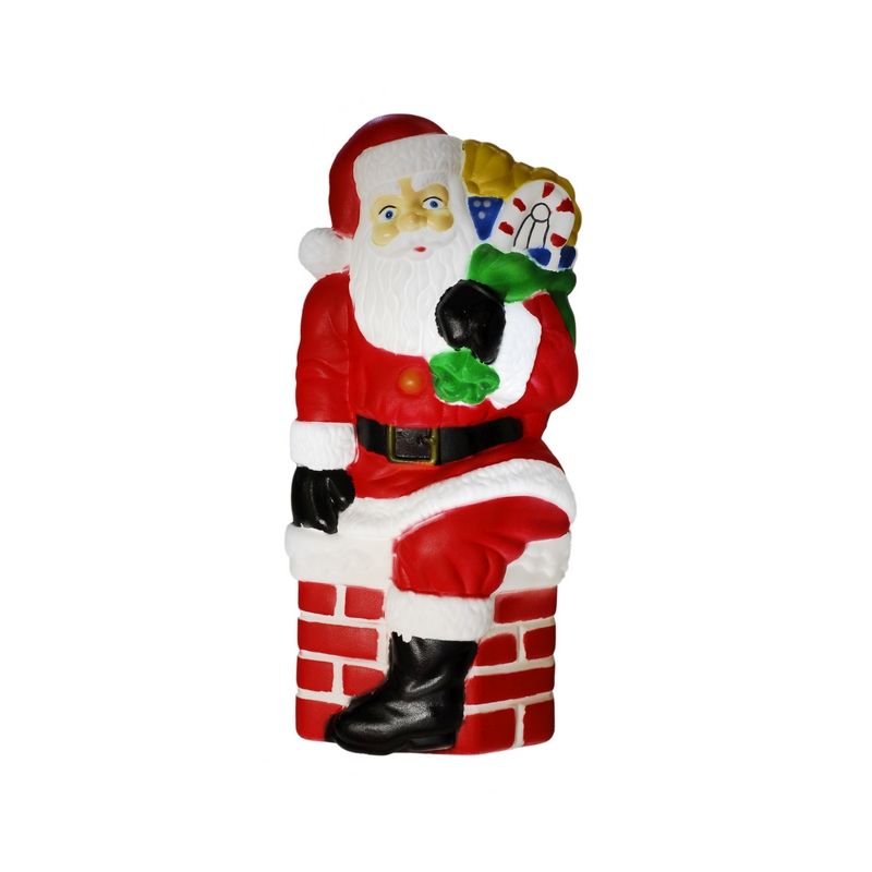 Festive 10 LED Multicolour Static Outdoor 78cm Tall Santa's Chimney Decoration Mains 10m Lead