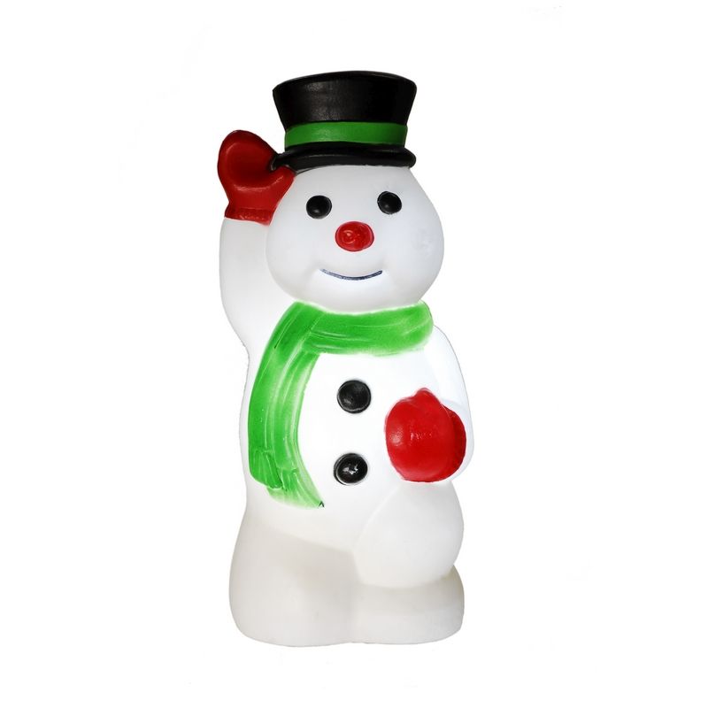 Festive 10 LED White Static Outdoor 68cm Waving Snowman Decoration Mains 10m Lead