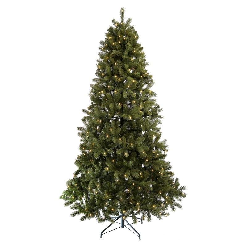 6ft Mayberry Spruce Slim Christmas Tree Artificial - with LED Lights Warm White 975 Tips 