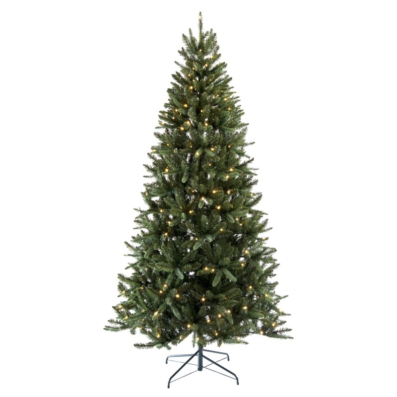 6ft Rockingham Pine Christmas Tree Artificial - with LED Lights Warm White 719 Tips 