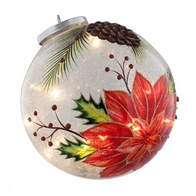 See more information about the 10 LED Poinsettia Crackle Effect Ball 18cm