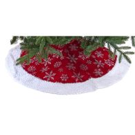 See more information about the 90cm Christmas Tree Skirt Polyester Red 