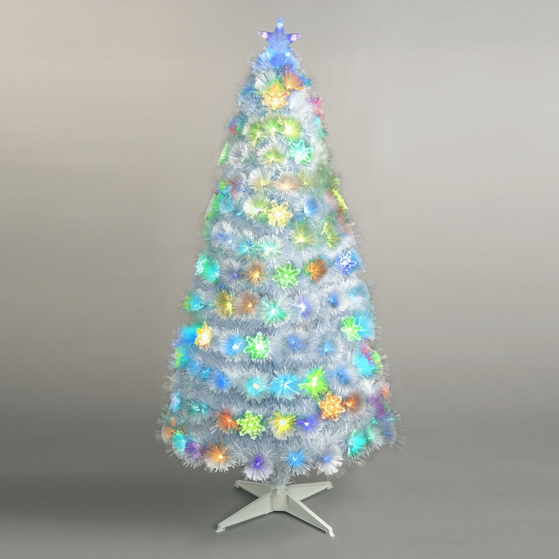 120cm (4 Foot) White Star Top Fibre Optic 125 Tips Christmas Tree - Buy ...