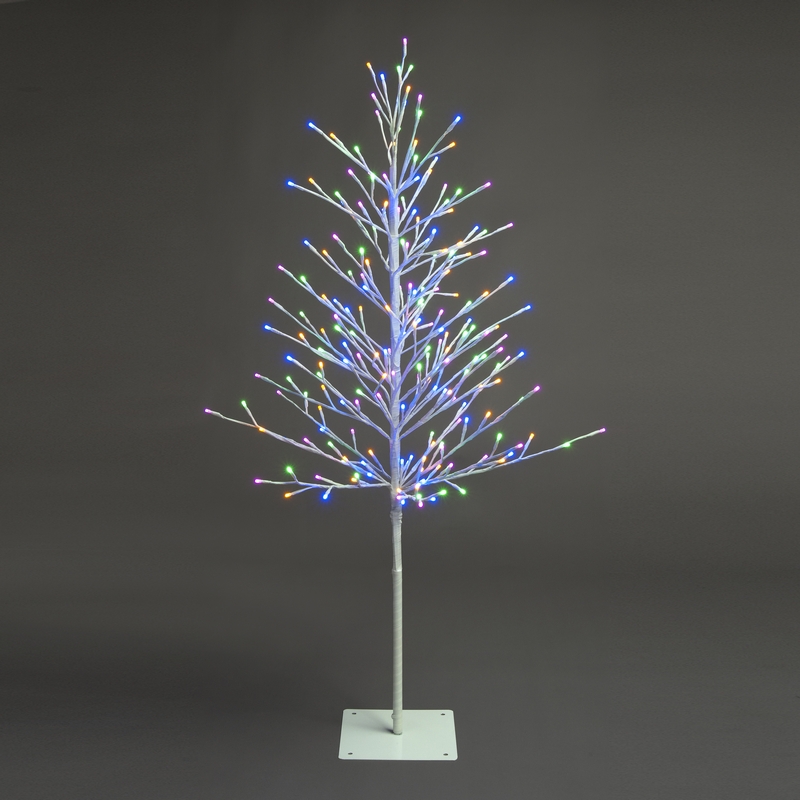 216 LED Pastel Multicolour Light Up Tree 120cm