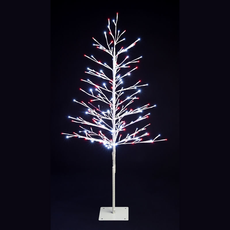 4ft Christmas Tree Light Feature with LED Lights White & Red 