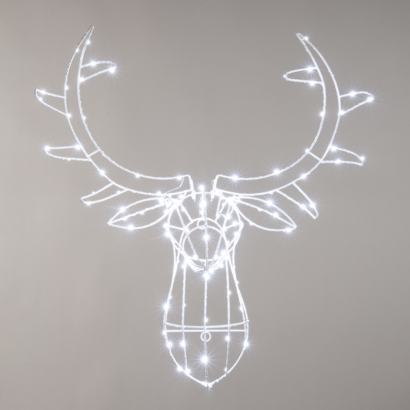 120 LED White Twinkling Dewdrop Reindeer 70cm