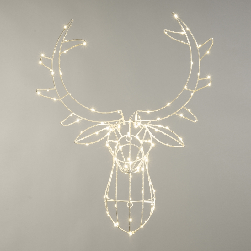 120 LED Warm White Twinkling Dewdrop Reindeer 70cm