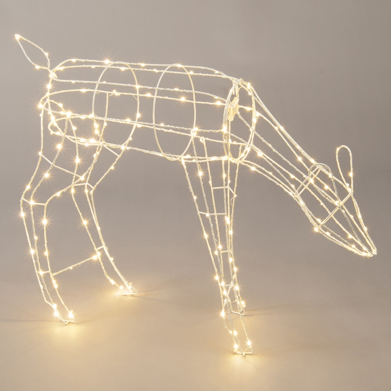 200 LED Warm White Dewdrop Grazing Reindeer 60cm