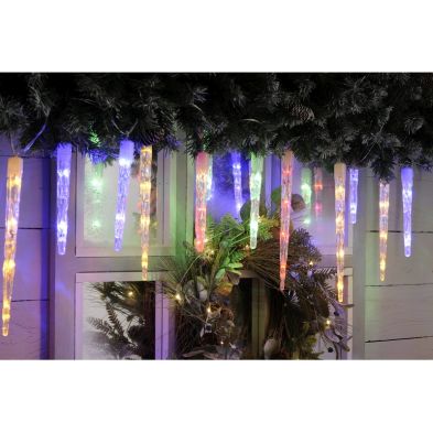 Christmas String Icicle Lights Multicolour Outdoor 25 Led 69m