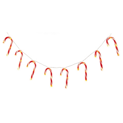 String Candy Cane Christmas Light Red White Outdoor 40 Led