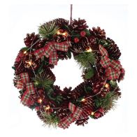 See more information about the Tartan Ribbon Indoor Illuminated Wreath 30cm