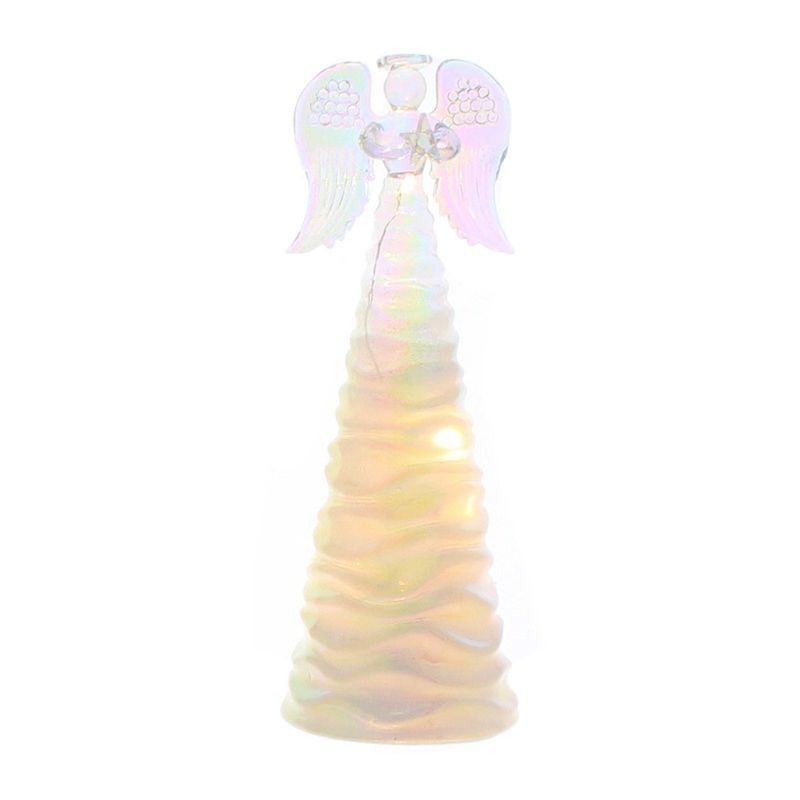 Frosted Glass Angel Indoor Illuminated Ornament 23cm
