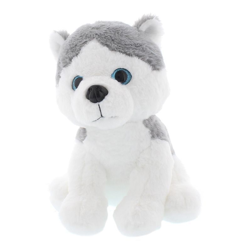 Husky Soft Toy Christmas Decoration White & Grey - 30cm 