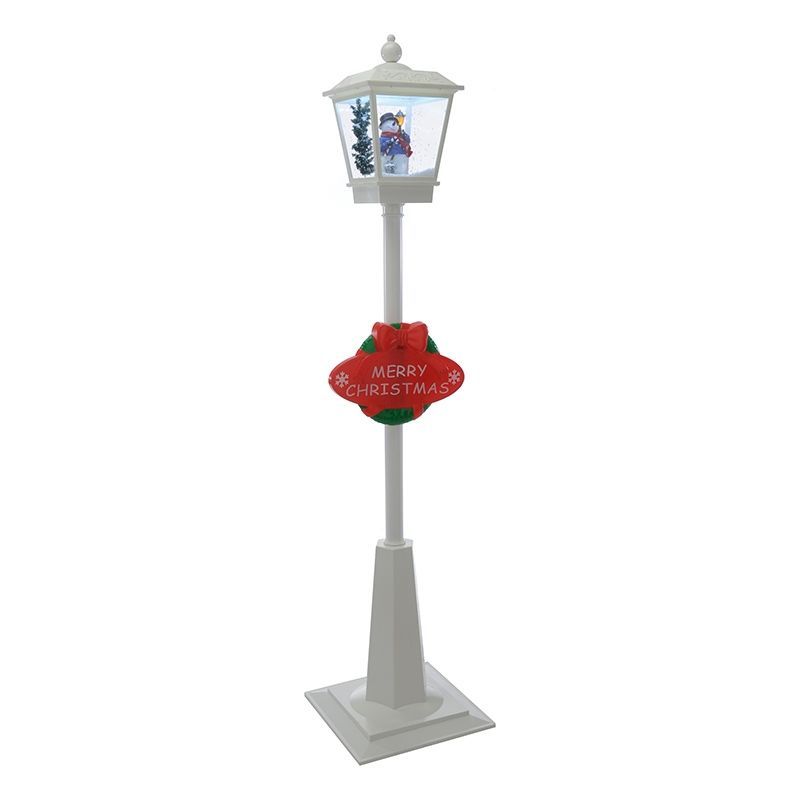 Musical Snowman Indoor Lamppost Lantern White 180cm (6 foot)