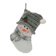 See more information about the Snowman Stocking Christmas Decoration Grey & White - 51cm 