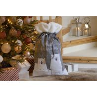 See more information about the Christmas Sack Grey & White with Polar Bear Pattern - 70cm 