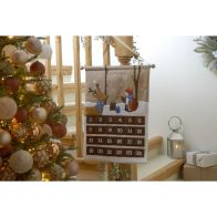 See more information about the Advent Calendar Christmas Decoration Brown & White with Reindeer Pattern - 58cm 