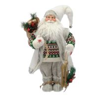 See more information about the Santa Christmas Decoration Grey & Green with Nordic Pattern - 45cm 