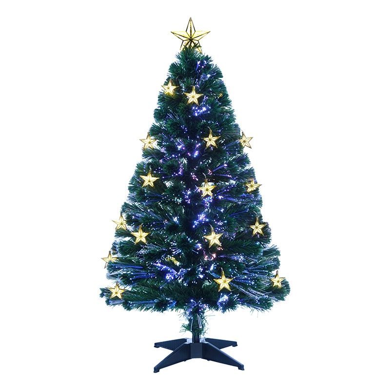 3ft Fibre Optic Christmas Tree Artificial - with LED Lights Warm White 80 Tips 