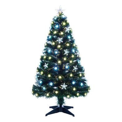 6ft Fibre Optic Christmas Tree Artificial With Led Lights Blue White