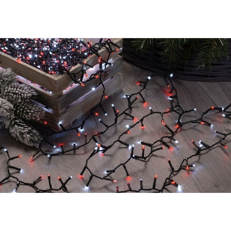 String Fairy Christmas Lights Animated Red & White Outdoor 600 LED - 15.57m Candy Cane 
